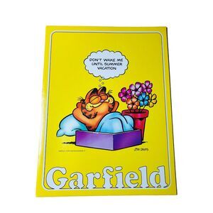 Garfield VTG 1978 Mead Pocket Folder Jim Davis School Ephemera Portfolio Yellow